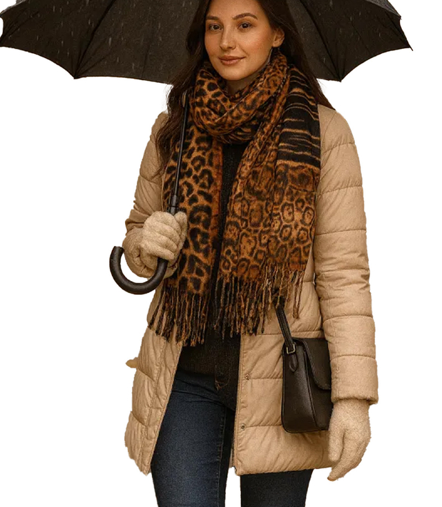 Elegant scarf with tassels