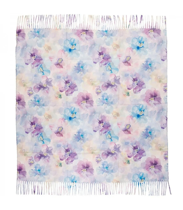 Floral women's scarf shawl with tassels