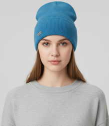 Warm unisex one-color mohair beanie hat