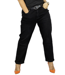 Spodnie jeansowe damskie Jeansy czarne mom fit VERA