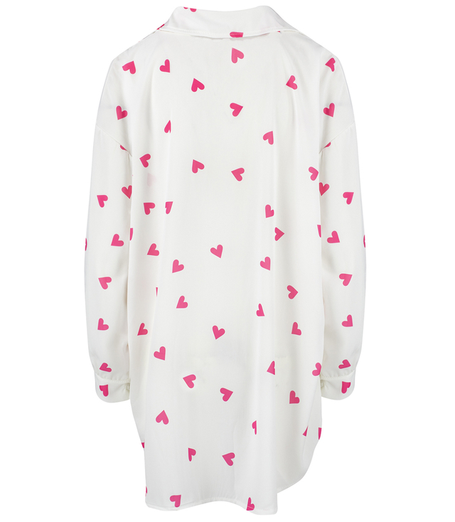 Long cute loose shirt with hearts "Sweet Love"