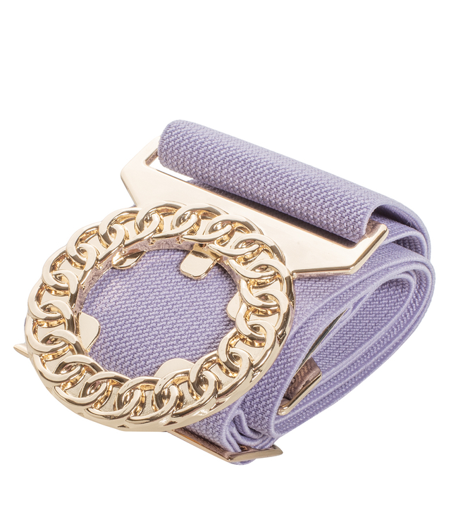 Women's belt with gold lion adjustable elastic