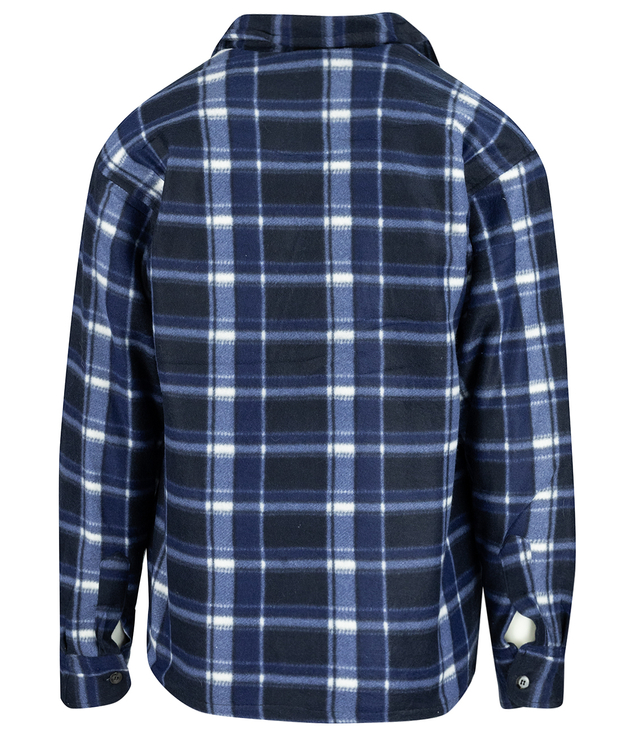 Warm fleece checked men's shirt insulated with faux fur