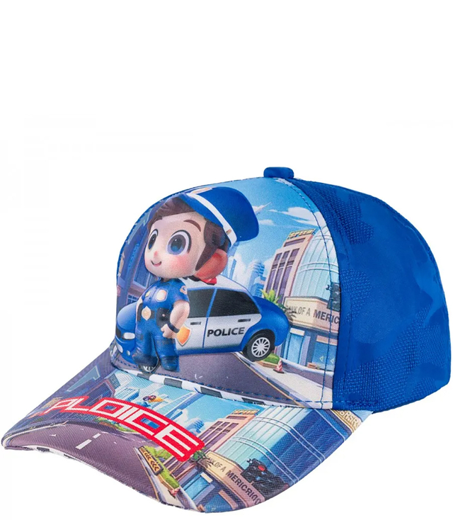 Children's baseball cap decorated with a colorful print 