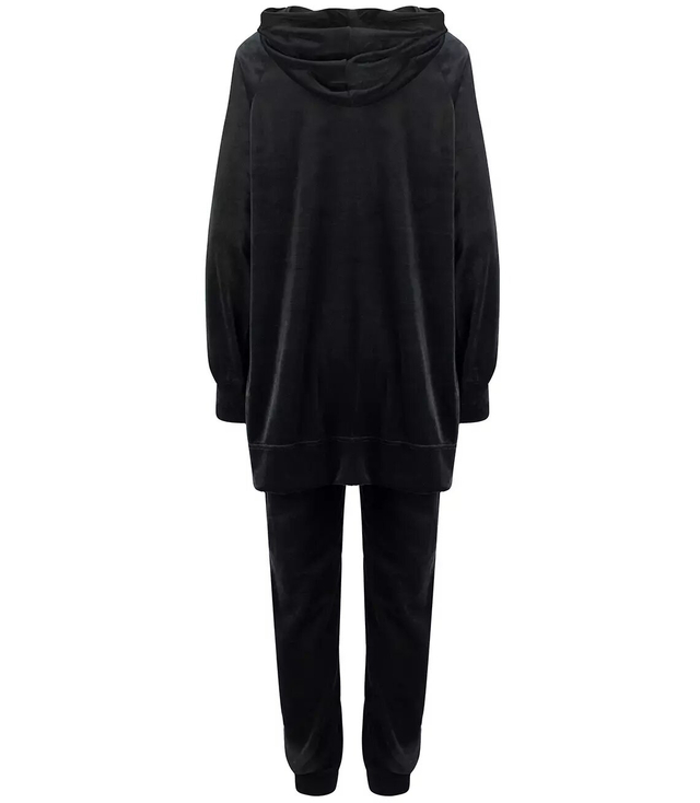 Tracksuit pants sweatshirt hood velor plus size
