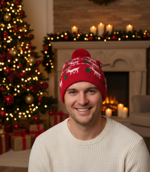 Winter Christmas hat with pom-pom - perfect for preze