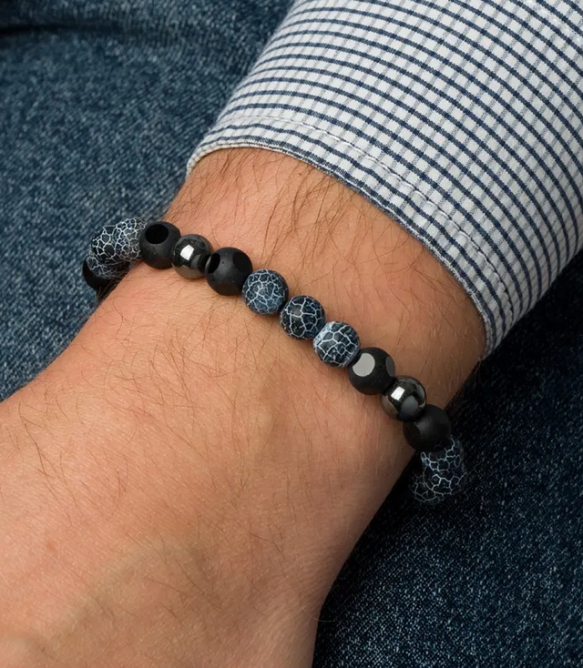 Men's bracelet with natural stones
