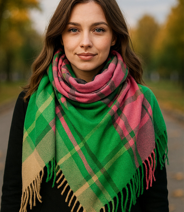 Scarf shawl elegant pashmina check scarf