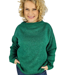 Warm women's oversize sweater boat neckline MARLENA