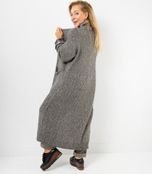 Long warm melange cardigan AURORA