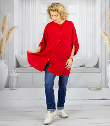 Elegant oversize blouse shirt with stand-up collar ANNA