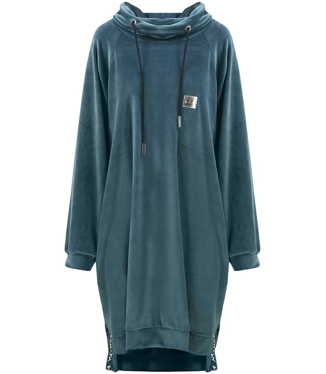 Sukienka Welurowa bluza dresowa z napisami