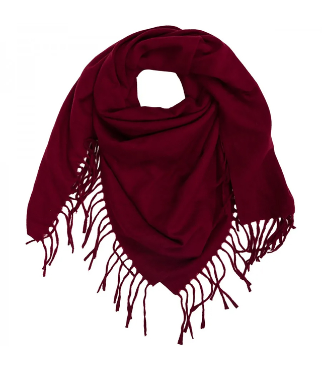 One-color shaik shawl with tassels STELLA