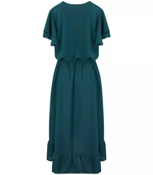 Envelope MAXI dress with Spanish frill