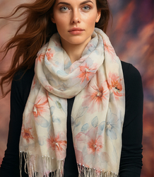 Women's floral pattern scarf 180x70