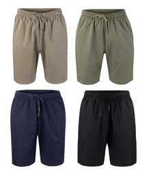 Men's single color cotton shorts with pockets