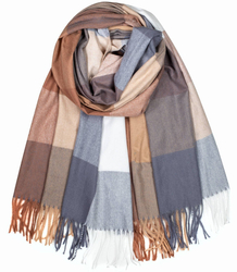 Fashionable warm shawl scarf plaid fringes