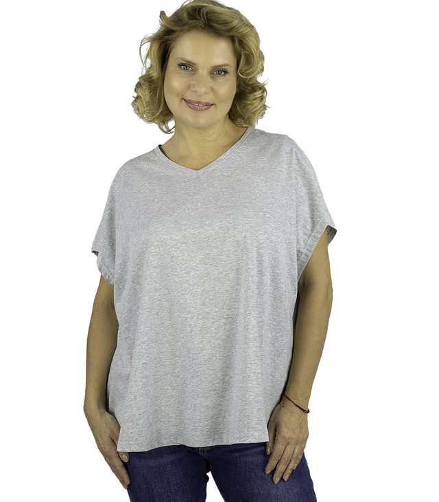 Blouse t-shirt with a heart neckline oversize Mela