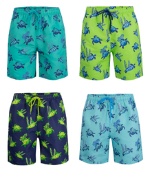 Swimming shorts with nautical print all over patterns