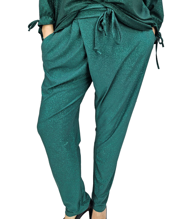 Elegant loose envelope pants with waist tie CLARA