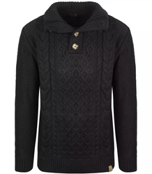 Men's Chunky Wool Turtleneck Braids Sweater