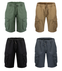 Cargo shorts with elastic waistband and cargo shorts