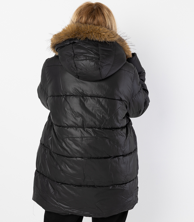 Warm winter jacket with fur hood URBAN EXPLORER