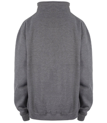 GRAY Loose sweatshirt with a collar and a zipper