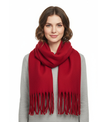 Thick warm fringed scarf AURORA