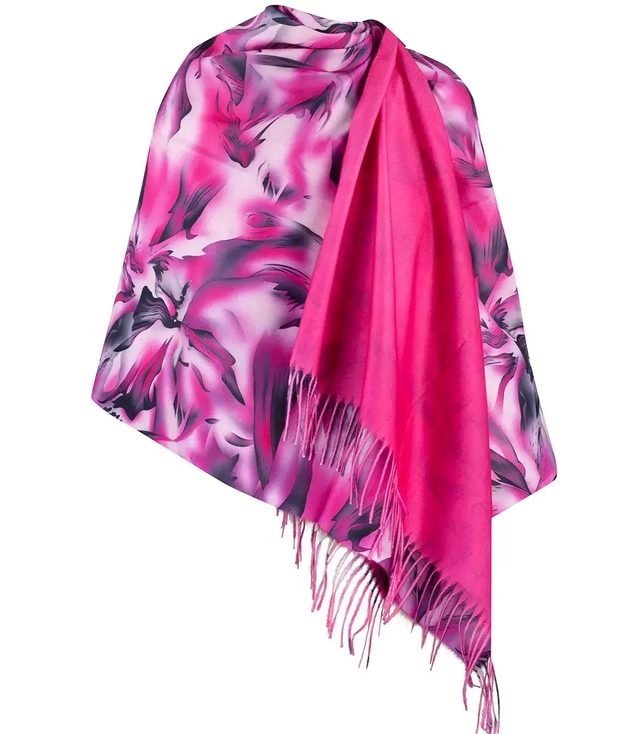 Stylish shawl scarf two-tone viscose