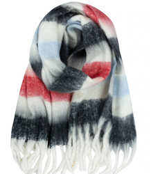 Warm scarf, stripes, fluffy knitwear