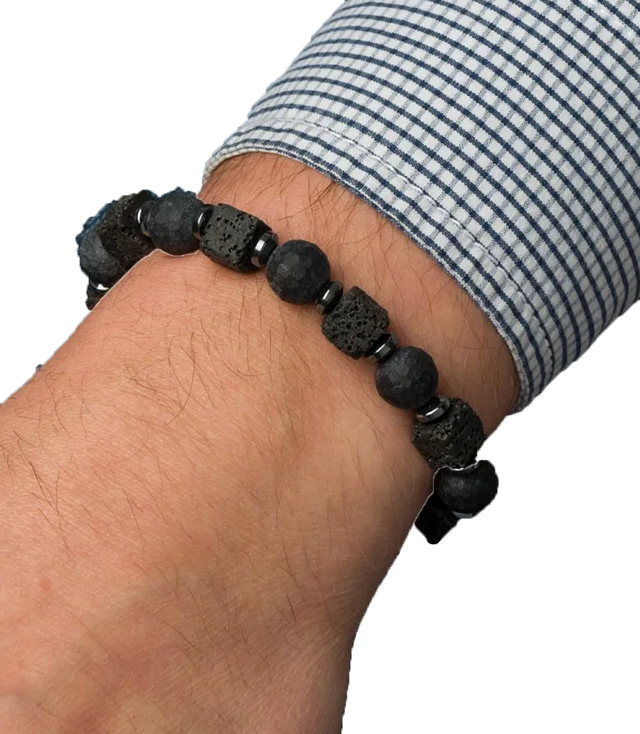 Men's bracelet with natural stones