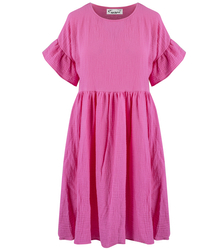 MARIA oversize muslin midi dress with ruffles