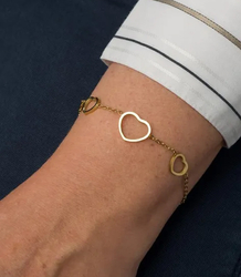 Elegant gold women's steel bracelet