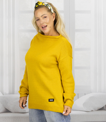 Warm women's oversize sweater boat neckline MARLENA