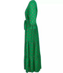 Długa zwiewna sukienka w groszki MAXI