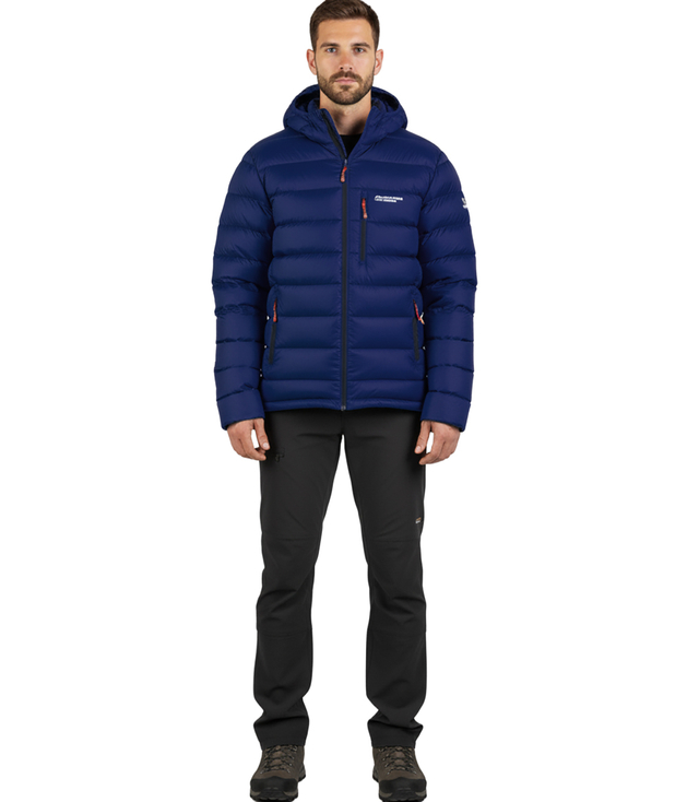 Men's winter quilted jacket with hood 