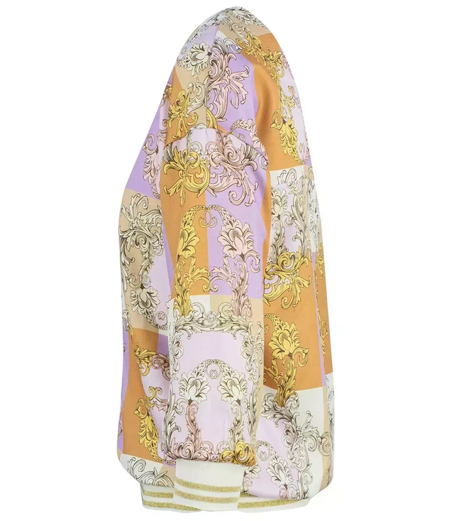 Loose blouse with a welt colorful print
