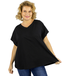 Blouse t-shirt with a heart neckline oversize Mela