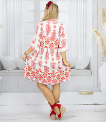 Luźna sukienka boho midi z falbankami PALOMA