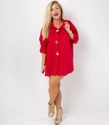 Long classic shirt with decorative brooches GOLDEN BEACH