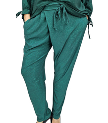 Elegant loose envelope pants with waist tie CLARA