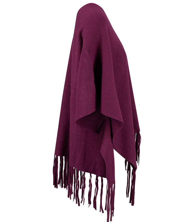 Poncho cape with decorative tassels warm elegant MILENA