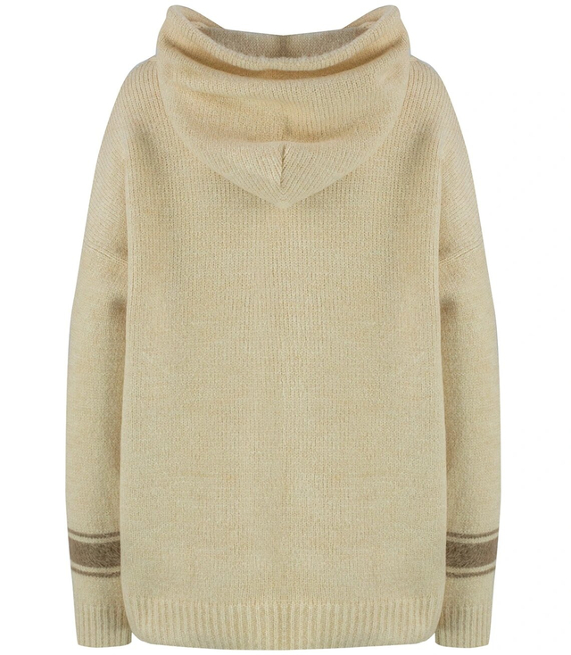 Warm women's sweater with a hood and the letter A Alicja