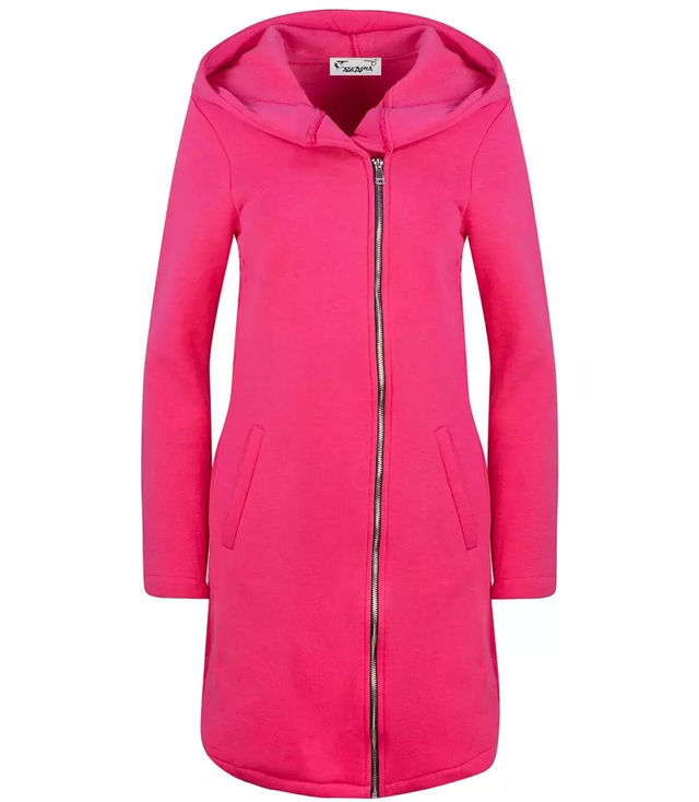 Long sweatshirt overlay asymmetric BASIC zipper