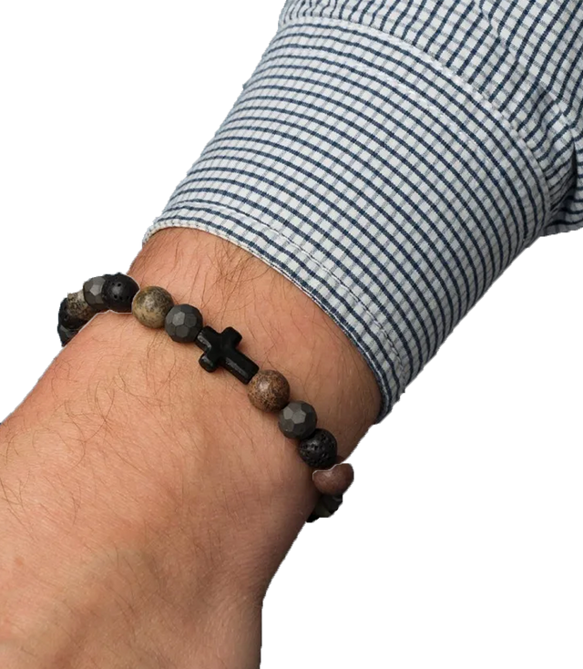 Men's bracelet with natural stones