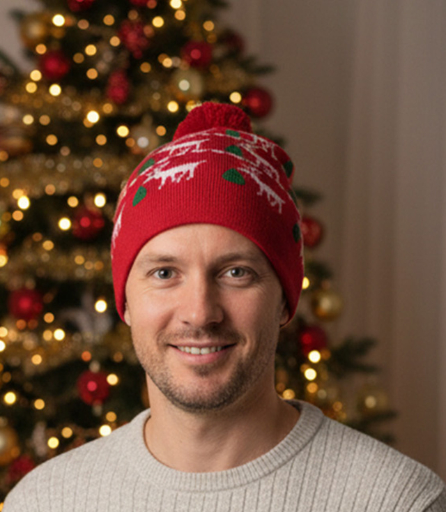 Winter Christmas hat with pom-pom - perfect for preze