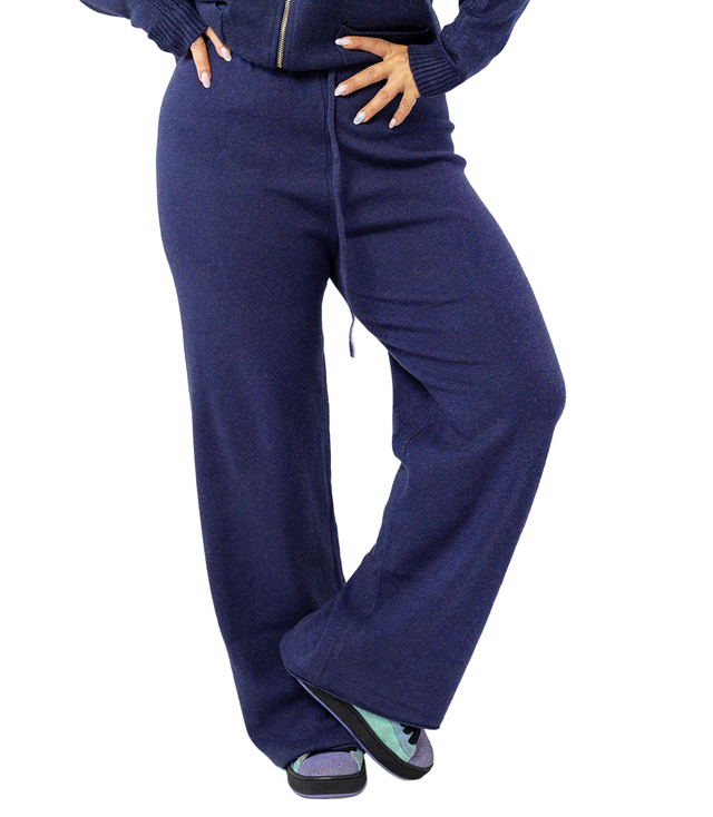 Loose melange knit pants AMELIA