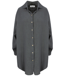 TRINA long, loose muslin shirt