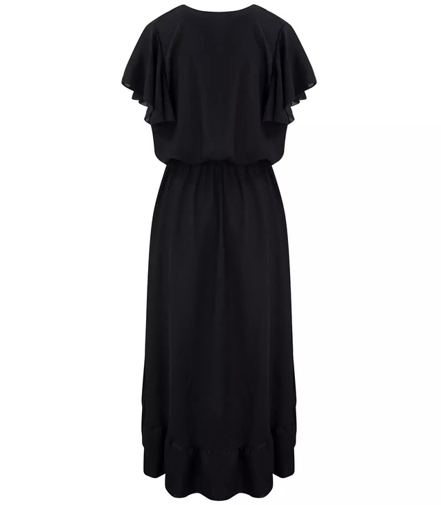 Envelope MAXI dress with Spanish frill